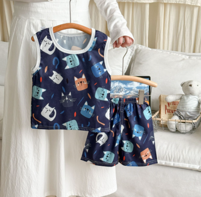 Jesmary – Bộ quần áo ba lỗ không tay trẻ em mùa hè